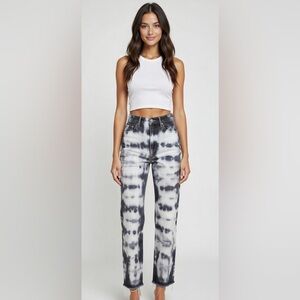 Theory Billy Construction Skinny Jeans White Print Tie Dye Sz 27 NWOT